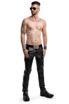 Schwarze attraktive Wetlook Hose mit auffälligen Reißverschlüssen von Regnes Fetish Planet – Ansicht 5