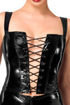 Sexy schwarzes Dominae Lack Corset Top von Noir Handmade – Ansicht 8
