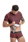 Rotes verlockendes Herren Shirt mit wildem Leo Print von Anais for Men – Ansicht 5