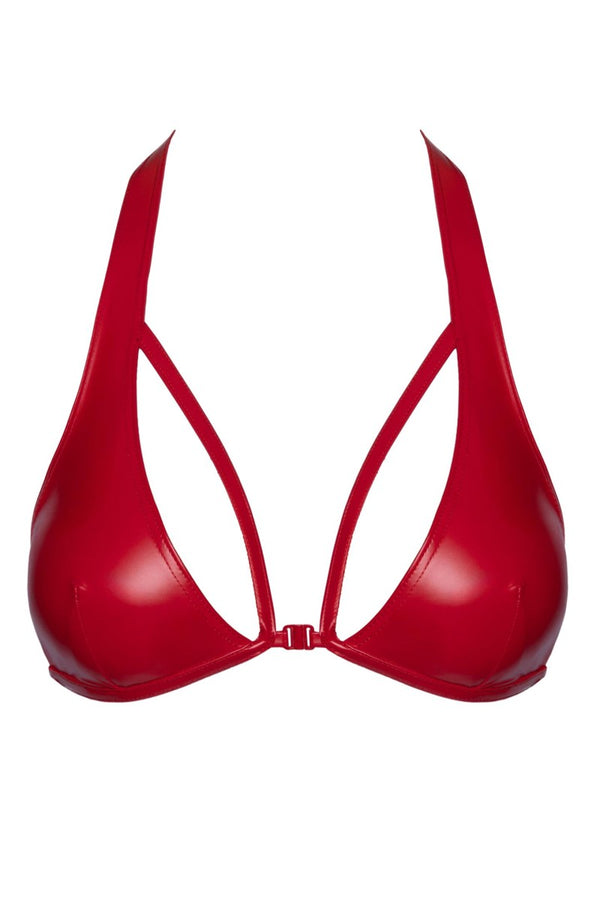 Sexy rote Wetlook Bralette F392 mit Stretch-Komfort von Noir Handmade – Ansicht 2