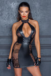 Sexy Wetlook-Minikleid mit Tüll-Details F238 von Noir Handmade – Ansicht 8