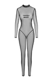 Sexy schwarzer Catsuit F387 mit Wetlook-Optik von Noir Handmade – Ansicht 5