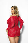 Rotes atemberaubendes hautenges Minikleid mit sinnlicher Spitze von Anais Apparel Size Plus – Ansicht 2