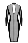 Sinnliches schwarzes Luxuria Crystal Sheer Midikleid mit Strass von Noir Handmade – Ansicht 4