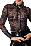 Romantisches schwarzes Noirelle Spitzen-Buttonshirt von Noir Handmade – Ansicht 7