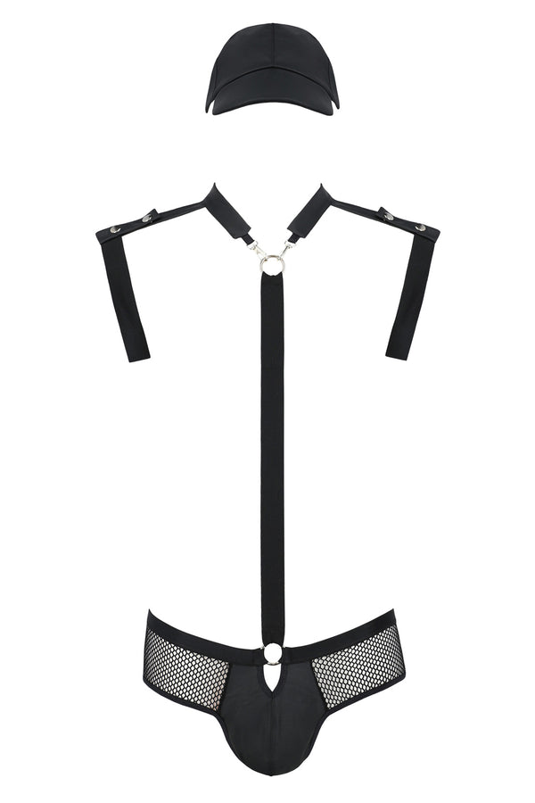 Harness Set mit Netzdetails und Metallelementen von Passion Menswear – Ansicht 6