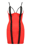 Rotes verführerisches Negligee mit feinen Spitzenakzenten von Passion