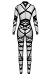 Sexy schwarzer Bondesque Catsuit aus Wetlook von Noir Handmade – Ansicht 4
