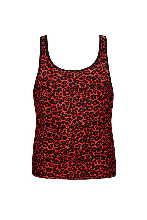 Rotes verführerisches Tank Top mit wildem Leo Print von Anais for Men – Ansicht 5