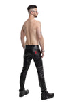 Schwarze verführerische Wetlook Hose mit perforierten Akzenten von Regnes Fetish Planet – Ansicht 7