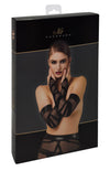 Eleganter schwarze Bondesque Opera-Handschuhe mit Daumenschlaufe von Noir Handmade – Ansicht 4