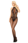 Schwarzer verführerischer Bodystocking mit attraktiven Netzmustern von Softline