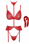 Rotes atemberaubendes Spitzen Dessous Set mit einhängbarem Choker von Kissable – Ansicht 2