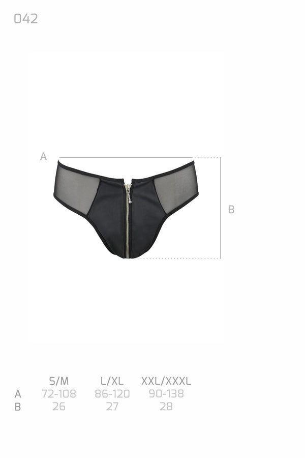 Schwarzer provokanter Slip aus mattem Kunstleder von Passion Menswear – Ansicht 9