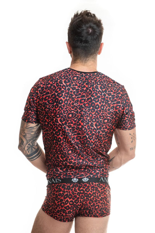 Rotes verlockendes Herren Shirt mit wildem Leo Print von Anais for Men – Ansicht 4
