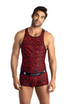 Rotes verführerisches Tank Top mit wildem Leo Print von Anais for Men – Ansicht 6