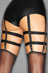 Schwarzer Wetlook Body mit Strumpfhaltern F109 von Noir Handmade – Ansicht 9