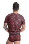 Rotes verführerisches TShirt mit wildem Leo Print von Anais for Men – Ansicht 4