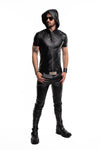 Schwarzes verführerisches Wetlook Shirt mit Kapuze von Regnes Fetish Planet – Ansicht 9