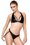 Sexy schwarze Wetlook Bralette F391 mit Stretch-Komfort von Noir Handmade