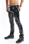 Herren Lack-Hose mit Taschen und Regenbogen-Akzent von Regnes Fetish Planet – Ansicht 8