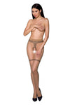 Beige verführerische Strumpfhose mit offenem Schritt von Passion – Ansicht 2