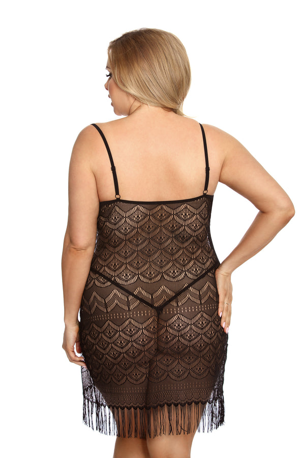 Schwarzes hautenges Minikleid für unvergessliche prickelnde Nächte von Anais Apparel Size Plus – Ansicht 2