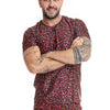 Rotes verführerisches TShirt mit wildem Leo Print | Anais for Men