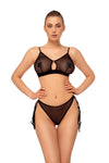 2tlg. Set Schuhe Schwarz Transparent Netz von Anais apparel