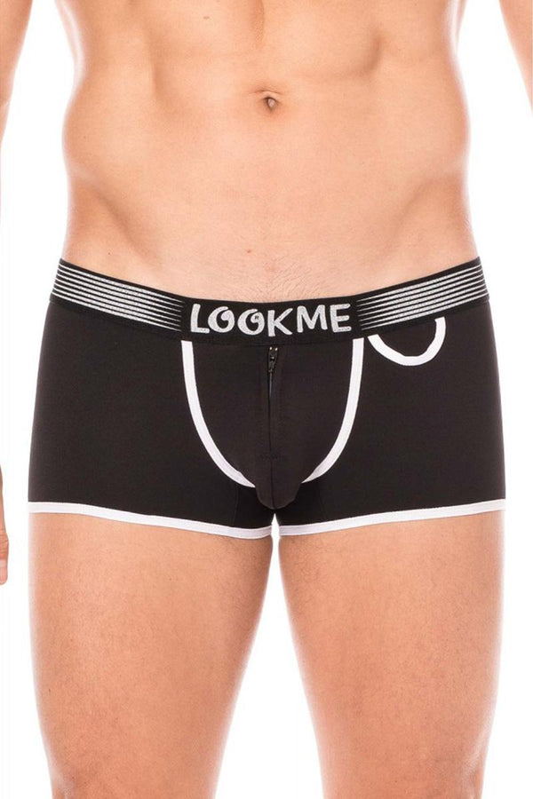 Schwarzes verführerisches Boxershort mit Reißverschluss von LOOK ME – Ansicht 5
