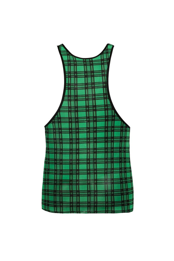Grünes aufregend transparentes Herren Tank Top mit geometrischem Karo Muster von Anais for Men – Ansicht 4