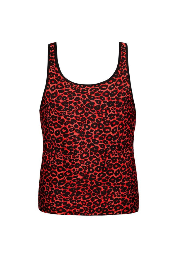 Rotes verführerisches Tank Top mit wildem Leo Print von Anais for Men – Ansicht 2