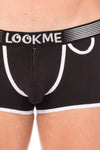 Schwarzes verführerisches Boxershort mit Reißverschluss von LOOK ME – Ansicht 6