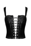 Sexy schwarzes Dominae Lack Corset Top von Noir Handmade – Ansicht 10