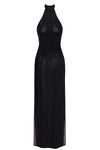 Sinnliches schwarzes Onyx Twin-Slit Maxi-Kleid von Noir Handmade – Ansicht 10