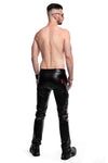 Schwarze attraktive Wetlook Hose mit auffälligen Reißverschlüssen von Regnes Fetish Planet – Ansicht 7