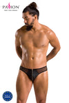Schwarzer provokanter Slip aus mattem Kunstleder von Passion Menswear – Ansicht 7