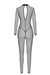 Sexy schwarzer Catsuit F387 mit Wetlook-Optik von Noir Handmade – Ansicht 4