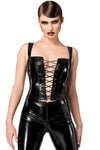 Sexy schwarzes Dominae Lack Corset Top von Noir Handmade