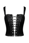 Sexy schwarzes Dominae Lack Corset Top von Noir Handmade – Ansicht 2