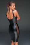 Erotisches Pencil-Kleid mit Tüll und Powerwetlook F151 von Noir Handmade – Ansicht 5