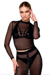 Sexy schwarze Wetlook Bralette F391 mit Stretch-Komfort von Noir Handmade – Ansicht 8