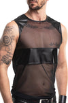 Schwarzes transparentes Shirt mit markanten Wetlook Akzenten von Regnes Fetish Planet