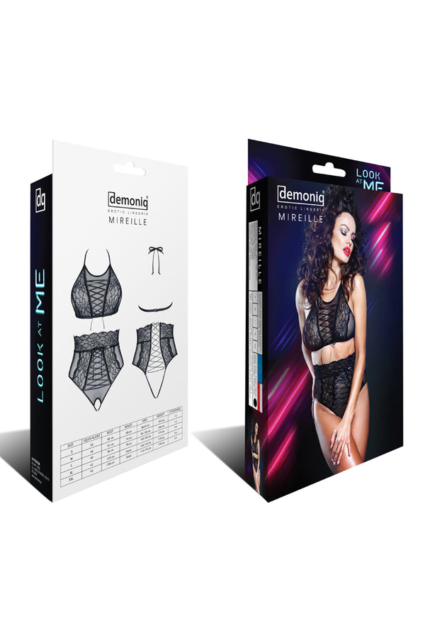 Schwarzes verführerisches Dessous Set mit reizvollen Details von Demoniq – Ansicht 8