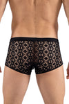 Schwarze verführerische Boxershorts mit asymmetrischer Stickerei von LOOK ME – Ansicht 2