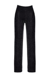 Sinnliche schwarze Onyx Sheer Palazzo-Hose von Noir Handmade – Ansicht 2