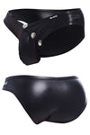 Wetlook Herren-Slip mit Druckknöpfen Schwarz von CUT4MEN – Ansicht 8