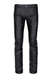 Schwarze attraktive Wetlook Hose mit auffälligen Reißverschlüssen von Regnes Fetish Planet – Ansicht 11