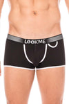 Schwarzes verführerisches Boxershort mit Reißverschluss von LOOK ME – Ansicht 2
