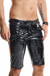 Herren Lack-Shorts mit Regenbogen-Akzent und Taschen von Regnes Fetish Planet – Ansicht 9